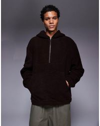 ASOS - Extreme Oversized Quarter Zip Funnel Neck Hoodie - Lyst