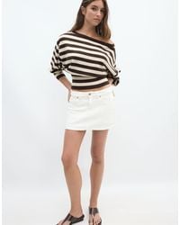 Stradivarius - Asymmetric Ribbed Hem Knit Sweater - Lyst