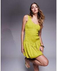 River Island - Mini-Jurk Van Linnenmix Met Bolle Rok - Lyst