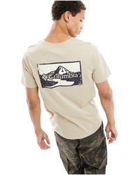 Columbia - Rapid ridge - t-shirt beige con stampa sul retro - Lyst