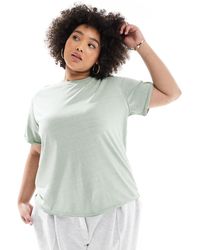 ASOS - Asos design curve - t-shirt ample coupe standard à bords bruts - délavé - Lyst