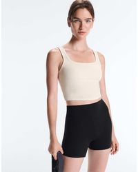 Oysho - Square Neck Rib Modal Blend Tank Top - Lyst