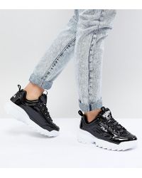 fila disruptor glossy black