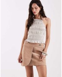 laagam - Luana Real Suede Western Mini Skirt - Lyst