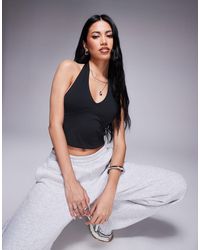 ASOS - Sculpting Halter Neck Crop Top - Lyst
