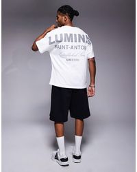 River Island - Luminis Back Print Oversized T-shirt - Lyst