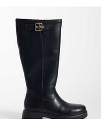 London Rebel - Trista Chunky Knee Boots With Buckle Details - Lyst