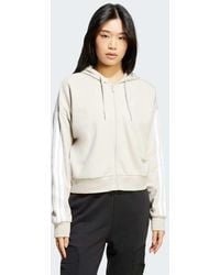 adidas Originals - Essentials 3-Stripes French Terry Full-Zip Hoodie - Lyst