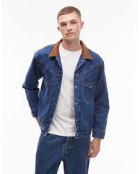 Levi's - Chaqueta Vaquera Estilo Camionero Con Lavado Azul Medio Y Detalle Estilo Wéstern Shorthorn De - Lyst