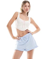Miss Selfridge - Top Corsetero De Punto Con Detalle De Lazo De -Blanco - Lyst
