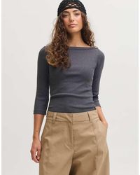 JJXX - Fifi Stretch Fit Boat Neck 3/4 Sleeve Top - Lyst