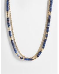 ASOS - 2 Pack Flat Rounded Edge Beaded And Rope Chain Necklace - Lyst