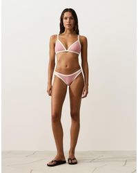 Oysho - Contrast Trim U-Cut Medium-Coverage Bikini Briefs - Lyst
