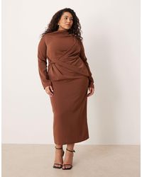 ASOS - Asos Design Curve High Neck Draped Slinky Maxi Dress - Lyst