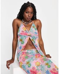 Collusion - Floral Printed Halter Top - Lyst
