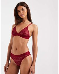 Lacoste - Sujetador De Encaje De -Rojo - Lyst
