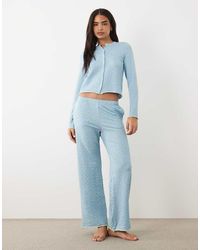 Threadbare - Cotton Mix Button Down Pyjama Set With Hearts Print - Lyst