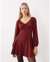 New Look - Crinkle Tie Front Mini Dress - Lyst