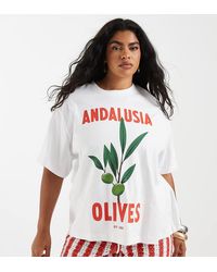 ASOS - Asos Design Curve Oversized Tee With Graphic - Lyst