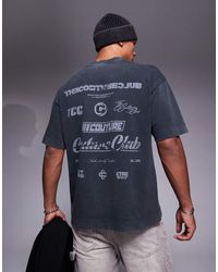 The Couture Club - T-Shirt Nera Con Grafica Sul Retro Del Logo Archive Slavato - Lyst