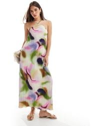 Vero Moda - High Neck Plisse Maxi Dress - Lyst