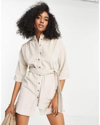 Whistles - Cotton Belted Corduroy Mini Shirt Dress - Lyst