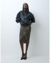 ASOS - Midi Skirt With Zip Detail - Lyst
