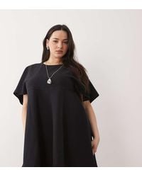 ASOS - Asos Design Curve Smock T-shirt Mini Dress - Lyst