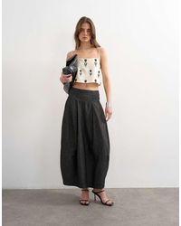 TOPSHOP - Denim Maxirok Met Naden En Ballon Pasvorm - Lyst