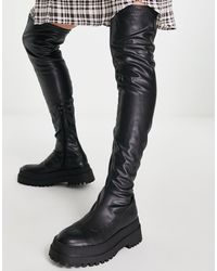 Office Know-how Over The Knee Boots - Black