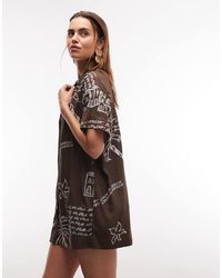 ASOS - Mini Bowling Shirt Dress - Lyst