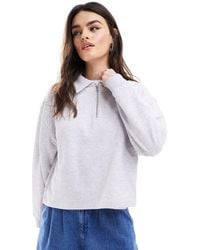 ASOS - Half Zip Collared Sweatshirt - Lyst