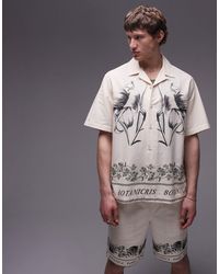 TOPMAN - Co-ord Short Sleeve Relaxed Border Print Shirt - Lyst