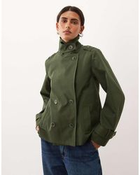 Threadbare - Short Trench Jacket With Funnel Neck Detail - Lyst