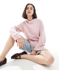 ASOS - Knitted Crew Neck Jumper With Raglan Sleeve - Lyst