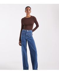 Vero Moda - Kayla High Rise Wide Leg Jeans With Pocket Detail - Lyst