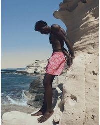 Bershka - Maillot 1 pièce coupe carrée à imprimé - Lyst
