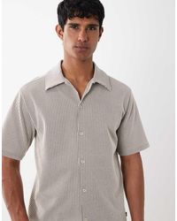 Jack & Jones - Premium Short Sleeve Striped Textured Shirt - Lyst