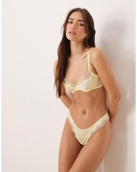 KAT THE LABEL - Sorrento Satin Lace Lingerie Thong - Lyst