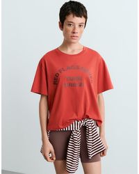 Oysho - Boxy Cotton Blend Slogan T-Shirt - Lyst