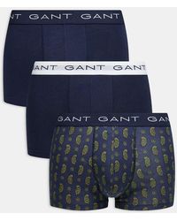 GANT - 3-Pack Paisley Trunks With Logo Waistband - Lyst