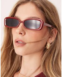 ASOS - Narrow Beveled Square Sunglasses - Lyst