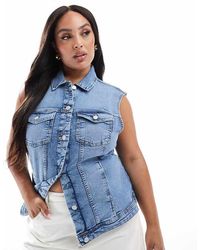 ONLY - Denim Gilet - Lyst