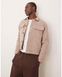 Abercrombie & Fitch - Cropped Dressy Twill Wool Blend Trucker - Lyst