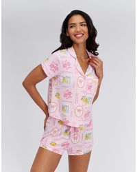 Boux Avenue - Postcard Modal Short Sleeve Pyjama Set Nightwear Pj - Lyst
