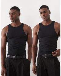 ASOS - – 2er-pack basic-muskelshirts - Lyst