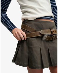 Bench x Superdry & Co - Logo Pleated Twill Mini Skirt - Lyst