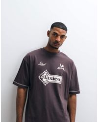 ASOS - Heavyweight Oversized T-Shirt With Stitch Detail And Football Graphic - Lyst