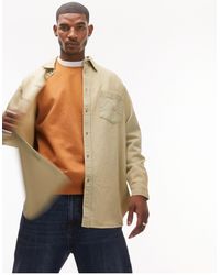 TOPMAN - Long Sleeve Super Oversized Fit Acid Wash Denim Shirt - Lyst
