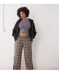 Noisy May - Wide Leg Trouser With Side Stripe - Lyst